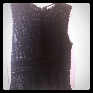 Rebecca Taylor black crochet top